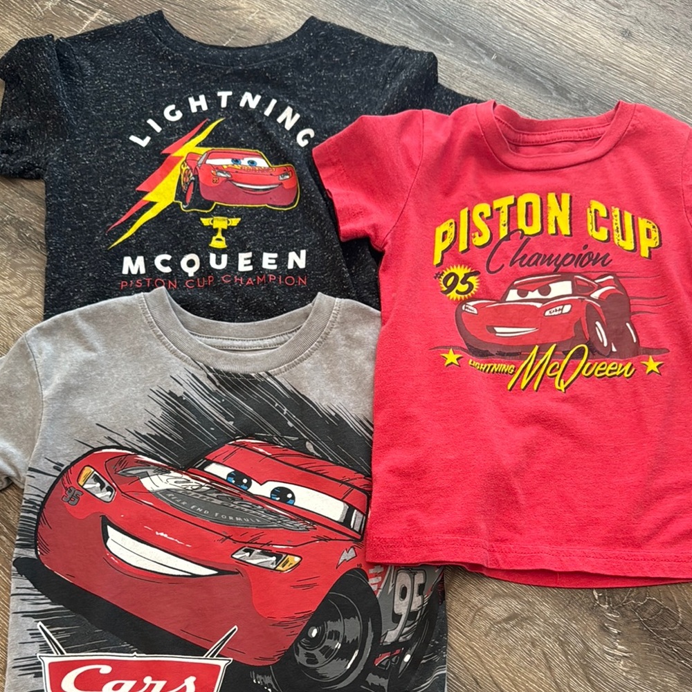 Disney Cars Lightning McQueen T-Shirt Trio - Red, Black, Gray